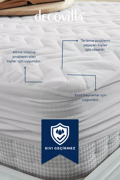 Katoenen Fitted Hoeslaken Volledige Rand Waterdichte Matrass protector Wit