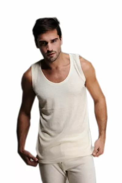 Crema Uomo Canottiera Uomo Lana ccm