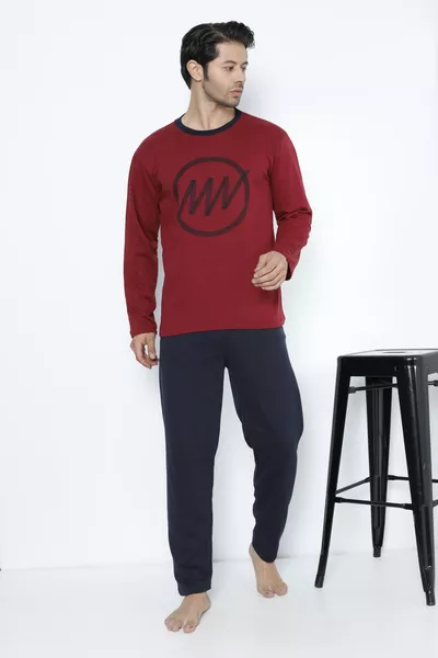 Herrenschlafanzug aus dicker Doppelgewebefaser