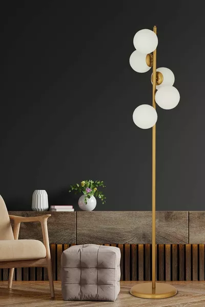 Стоящ метален лампион с модерен дизайн и ефект на износване 5L