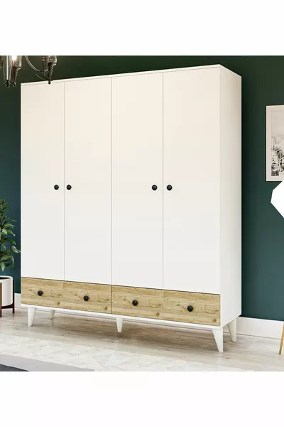 Gm  4 Kapılı 2 Çekmeceli Gardrop Dolap
