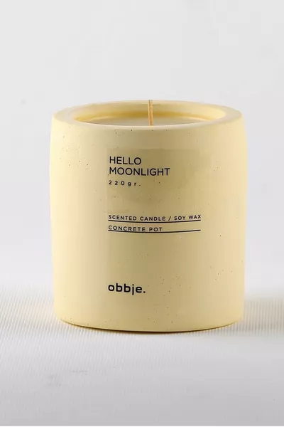 Vanille & Marshmallow Geurige Decoratieve Betonkaars, Verticale Vorm Eén Lont