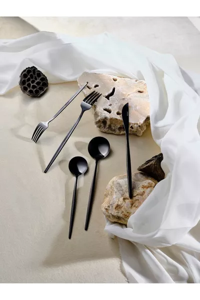 Set di coltelli, forchette e cucchiai Orion Black per 6 persone