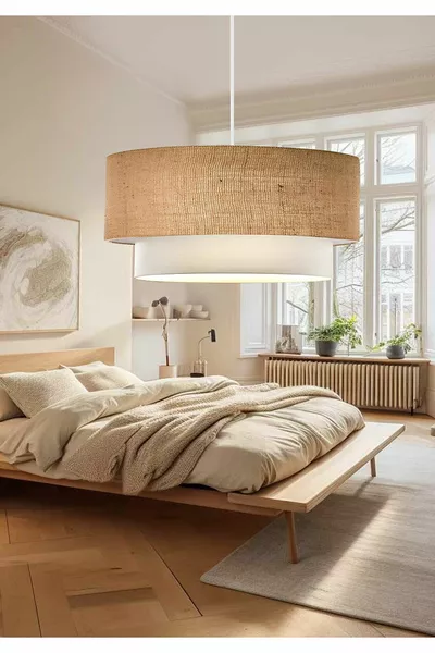 Jute Burlap Fabric Bohemian Hanging Home Office Living Bedroom - 2 Layer Fabric