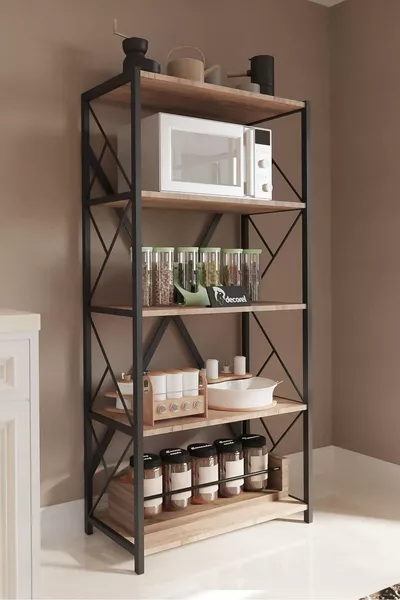 Oven Metal Kitchen Shelf Material Cabinet 5-Tier Microwave Oven Rack Multi-Purpose Cabinet Shelf Cm