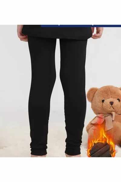 Soft Fleece-Lined Brushed Thermal Leggings for Girls and Boys