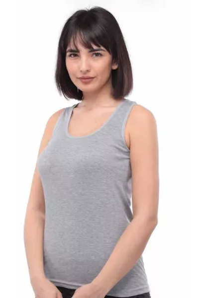 تيشيرت رياضي رمادي بجودة عالية وحمالات سميكة 1 قطعة