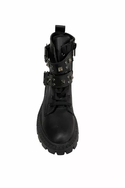 أحذية أطفال سوداء مع أبازيم مزدوجة