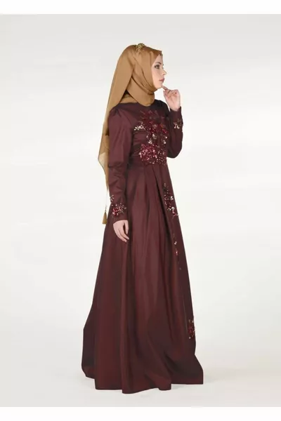 المرأة البرقوق (K.Plum) رش الترتر مفصلة مساء اللباس 