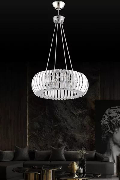 Venus -Light Chandelier with Silver Crystal Stones