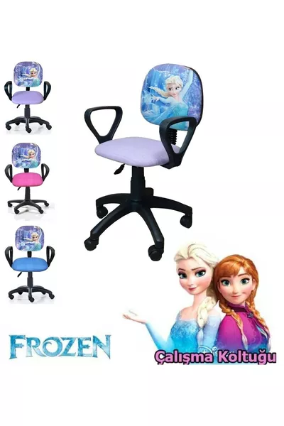 Замръзналото кралство Frozen офис стол за работа, детски стол за стая за учене, въртящ се с регулиране на височината