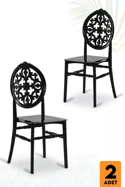 Home Venus 2 Pieces Garden Balcony Kitchen Chair Black