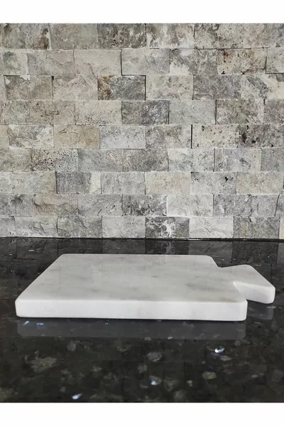 Beyaz Mermer Kesme Tahtası & Sunum Tabağı ( Zeybekmarblehome)