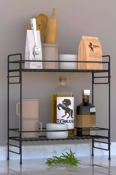 2-Tier Kitchen Shelf Bathroom Cabinet Multi-Purpose Organizer Spice Rack Countertop Shelf Organizer