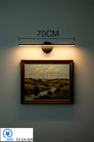 Черное зеркало для ванной, настенная картина, коридор, кафе, гостиничное освещение, светодиодный настенный светильник Flüt, дневной свет