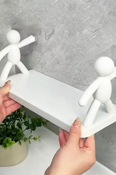 2 в 1 Органайзер за баня и шампоан | Самозалепваща се стойка за буркани с подправки в кухнята | Стелаж за боклук