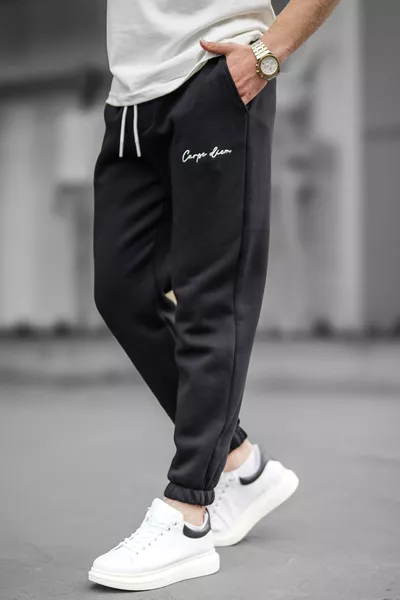 Black Basic Regular Fit Sweatpants 