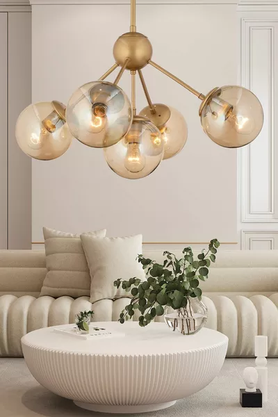 ثريا غرفة نوم عصرية للشباب بزجاج عسل ميو 5لي إسكيتمي