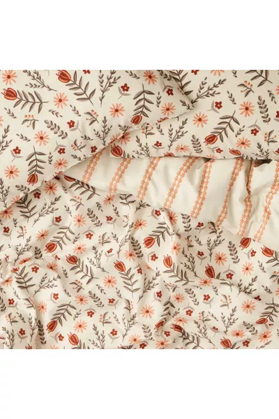 Florian Cotton Double Duvet Cover Set Brick ( CM)