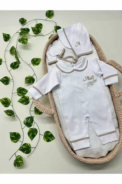 Personalized Custom Design Jumpsuit with Gloves and Bonnet Hat 3-Piece Set