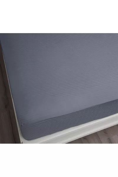 Platina Serie Katoen Satijnen Hoeslaken Set Gestreept Tweepersoons Wit/gekleurde Hotelstijl met Kussens