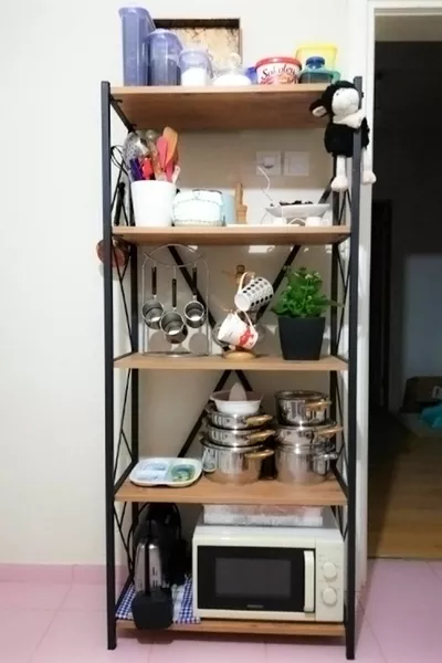 Marse Metal Kitchen Shelf 5-Tier Kitchen Organizer Shelf Microwave Shelf Pot Plate Rack