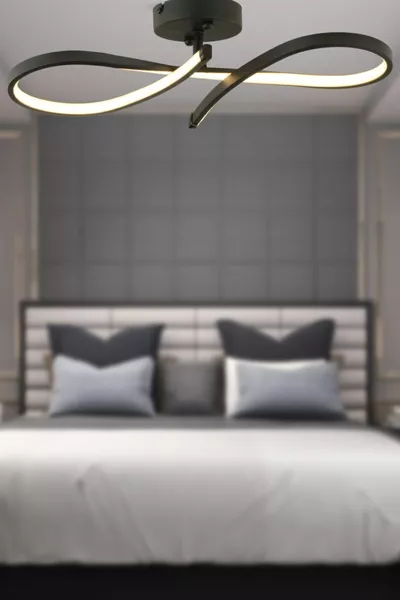 Plafonnier Vetto Noir Watt avec LED 3 couleurs, moderne, pour cuisine, salle de bain, salon, suspension