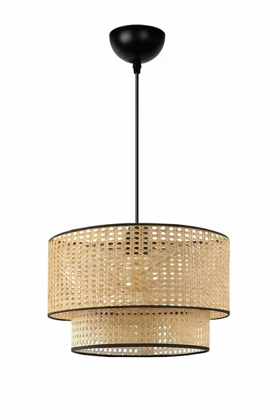 Original Modern Series Natural Hazeran Rattan 2-Tier Pendant Chandelier