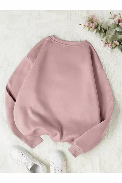 المرأة 3 موضوع المجففة روز مستقيم طاقم الرقبة قميص من النوع الثقيل