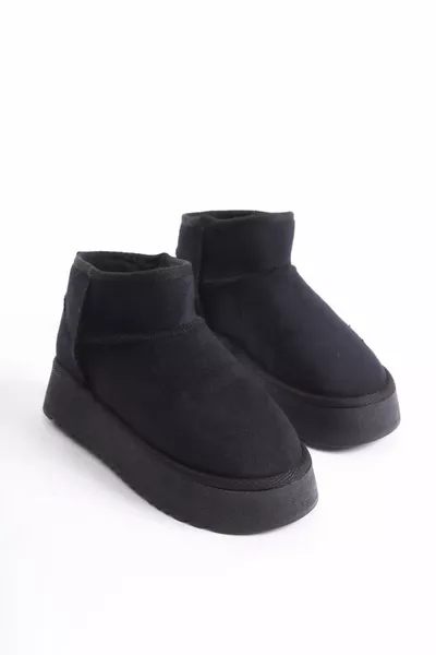 Uggy laarzen voor dames Dikke binnenzool Bont Halve laarzen Wollen laarzen Winterlaarzen voor dames Zwarte laarzen voor dames