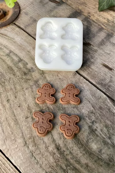 Moule à quatre bougies en silicone pour biscuits au gingembre (1 pièce)