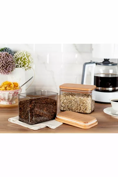 Diviera ml Storage Container with Wooden Lid, Set of 2