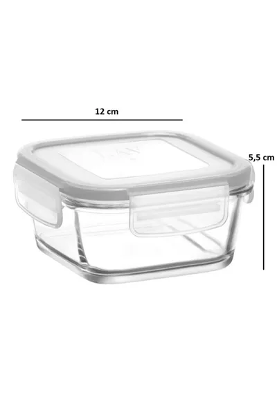 6-Piece Glass Storage Container Set with Lid for Breakfast  White