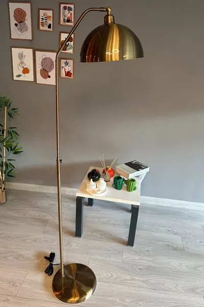 Ретро лампа с подвижен абажур Модерен декоративен метален подов светилник за дневна и работна стая