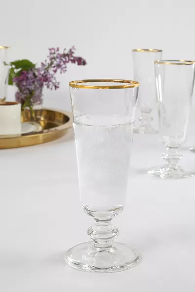 Pure Gold Gilded Imported Set of 4 Coffee Side Glasses  cc