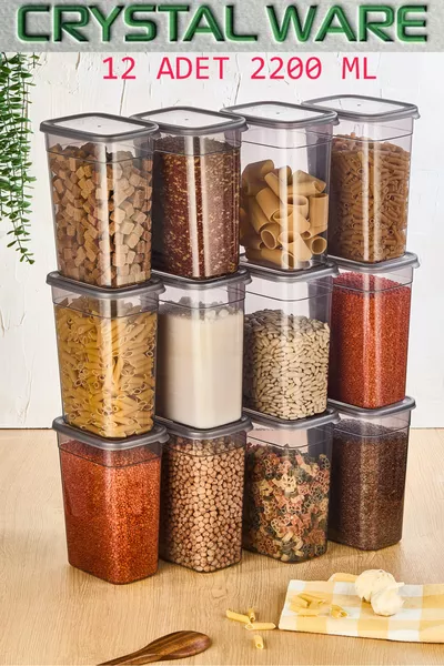 Lot de  boîtes de rangement rectangulaires pour provisions 2,2 L Anthracite 