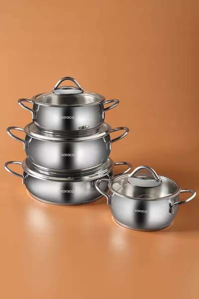 Urla 8-Piece Induction-Based Steel Cookware Set