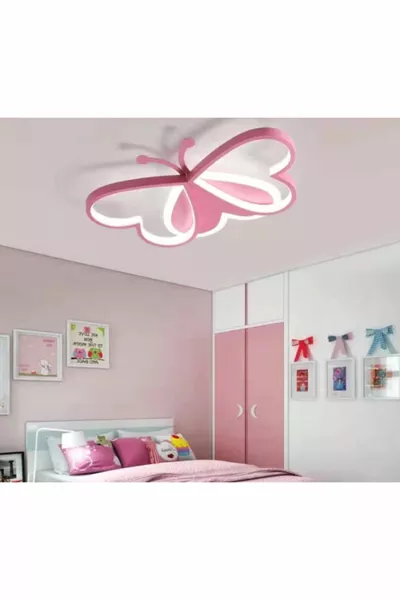 Roze Vlinder Kinderkamer LED-kroonluchter
