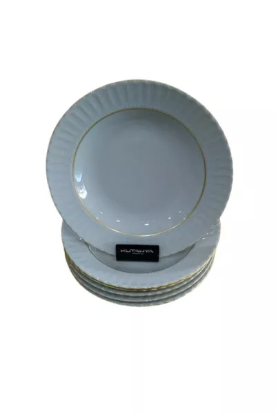 6 Mother-of-Pearl Gilded Dinner Plates  cm