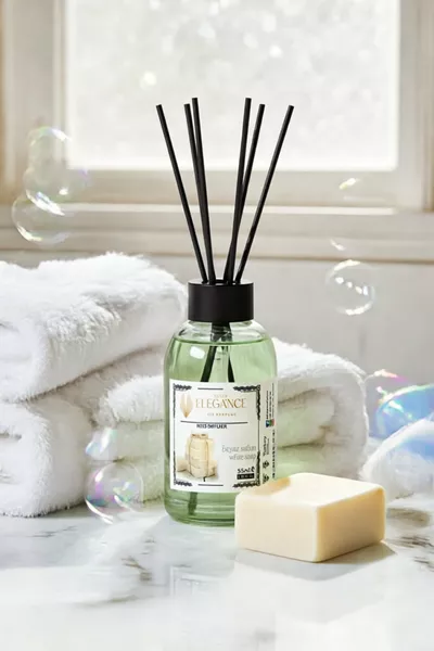 Special Price - White Soap Reed Diffuser Room Fragrance with Bamboo Sticks ( ml) Perfect Choice for Room and Bathroom