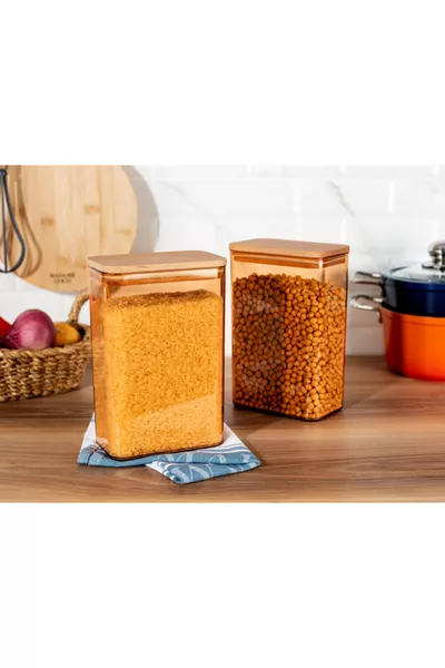 Комплект из 2-х контейнеров Diviera  мл с деревянной крышкой