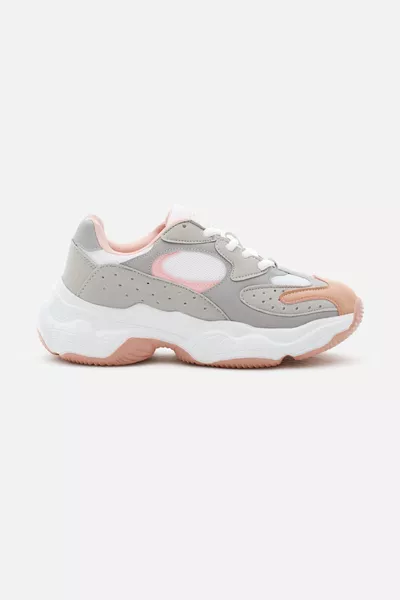 Femmes Ice Powder Casual Mold High Sole Lace-Up Sneakers