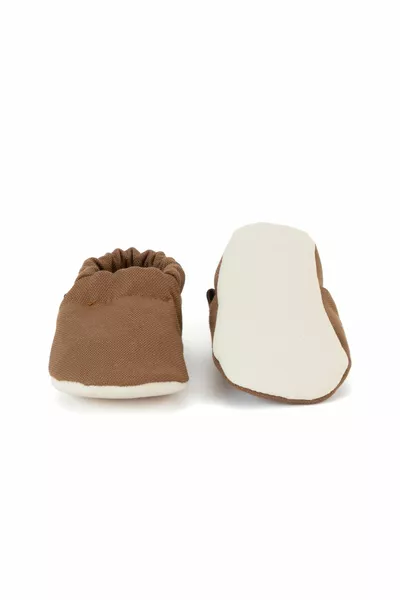Brown Oeko-Tex Cotton Baby Booties