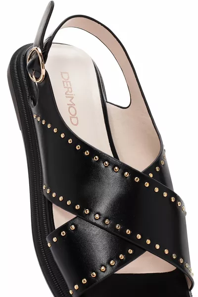 Schwarze Riemchensandalen für Damen 