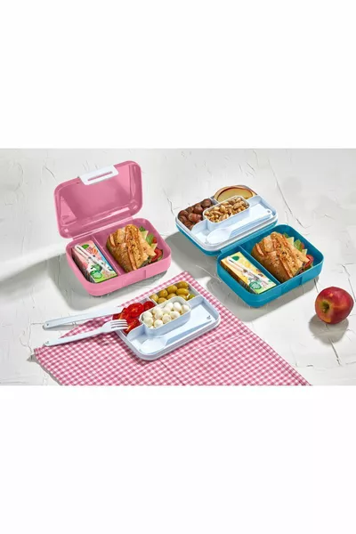 boîte à lunch double couche chambre inférieure à deux compartiments ensemble de couverts de récipient de stockage des aliments