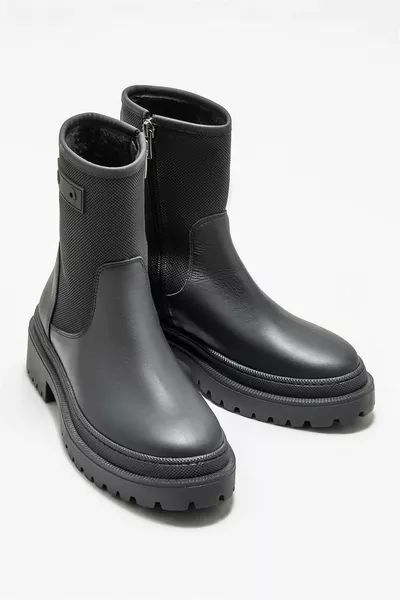 Stivali casual da donna in pelle nera