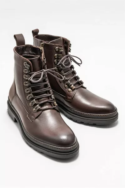 Kahve Deri Erkek Günlük Bot