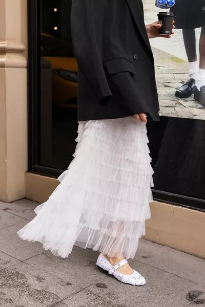 NISO BALLERINE DONNA SCIARPA PAILLETTES BIANCO ARGENTO