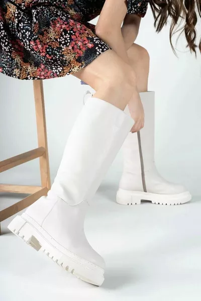 Bej Kadın Uzun Çizme