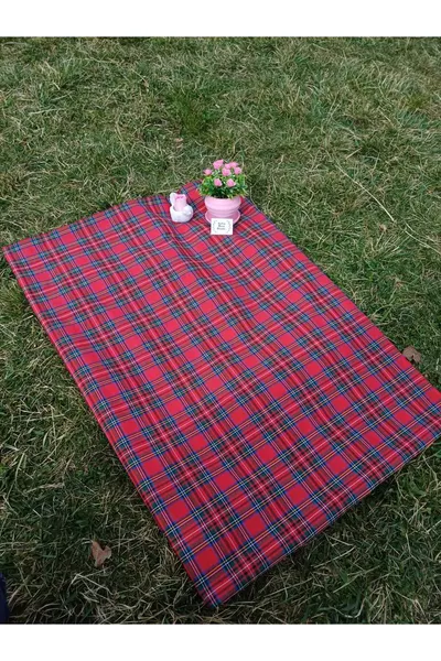 Gingham Tablecloth, Table Linen, Picnic Cloth Christmas Pattern Cotton
